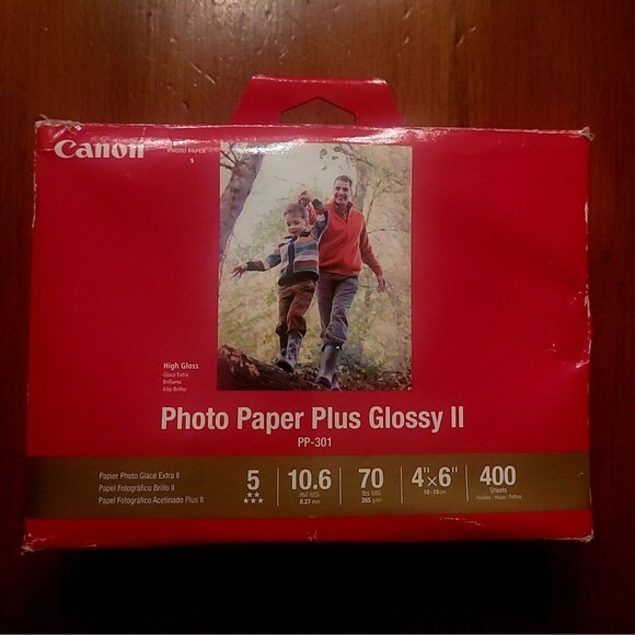 CanonInk Photo Paper Plus Glossy II 4" x 6" 400 Sheets (1432C007) NEW OPEN BOX - Picture 1 of 13